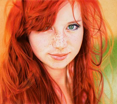 рыжеволосая модель девушка с голубыми глазами на фоне белого круга Фото И  картинка для бесплатной загрузки - Pngtree