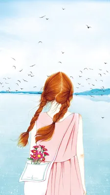 Девушка с длинными рыжими волосами …» — создано в Шедевруме