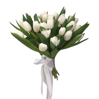 Корпоративный букет белые тюльпаны | доставка по Москве и области