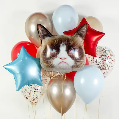 Купить шар из фольги «Сердитая кошка» (Grumpy Cat) с доставкой по  Екатеринбургу - интернет-магазин «Funburg.ru»