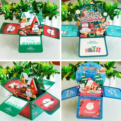 Подруга Бумажные цветы Санта-Клаус Новогодние поздравительные открытки  Открытки с благодарностью Декор Подарок – лучшие товары в онлайн-магазине  Джум Гик