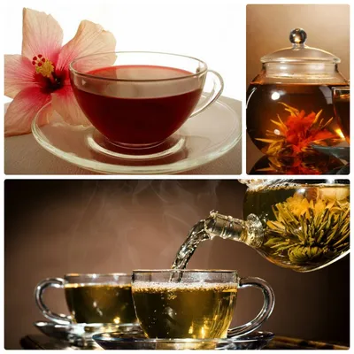 Чайный сервиз с чаем и цветами Stock Photo | Adobe Stock