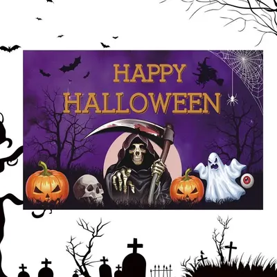 Хэллоуин баннеры для стены дом с привидениями Хэллоуин баннер с днем  Хэллоуина День рождения декорация для вечеринки | AliExpress