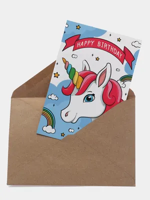Топпер «С днём рождения», единорог купить в Чите Украшения для букетов в  интернет-магазине Чита.дети (7721228)