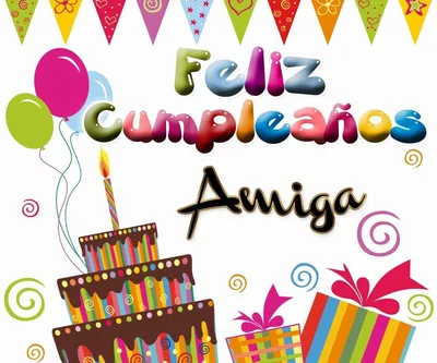 Feliz cumpleanos (что означает с днем рождения на испанском языке) открытка  с красочными цветами Сантини стоковое фото ©graletta 144463435