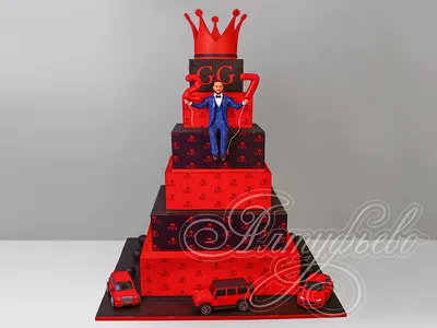 Торт для знаменитого блогера на 27 лет 09062821 мужчине день рождения  шестиярусный стоимостью 128 300 рублей - торты на заказ ПРЕМИУМ-класса от  КП «Алтуфьево»