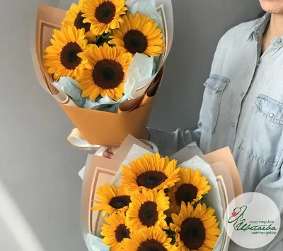 Корзина с подсолнухами - заказать доставку цветов в Москве от Leto Flowers