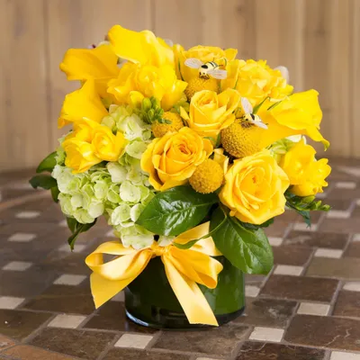 Букет желтые тюльпаны - купить с доставкой в Лыткарино. Цена от 3 931 руб.,  фото, отзывы - lytkarino.florrus.ru