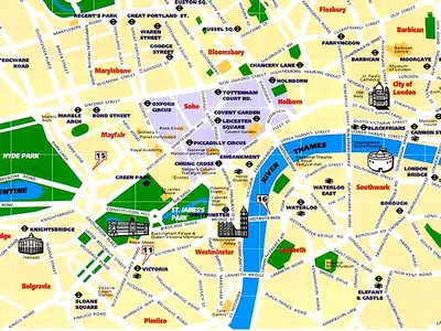 Карта лондона достопримечательности лондона - 83 фото