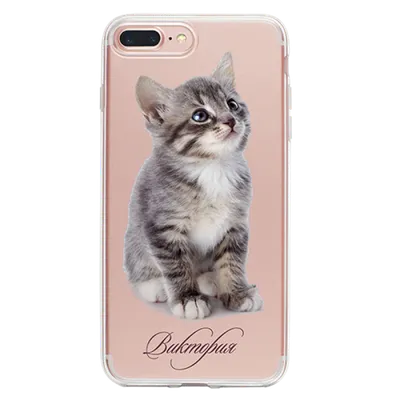 Купить Чехол для телефона с фамилией именем № 1004 Картинка котенок + Ваше  Имя (шрифт DFMincho-SU) в Минске