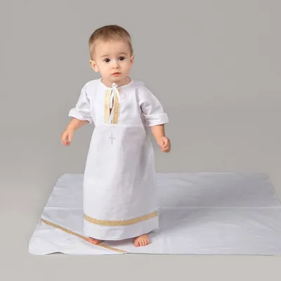 Крестильная рубашка для мальчика набор на крещение крестины Luxury Baby  6872364 купить в интернет-магазине Wildberries