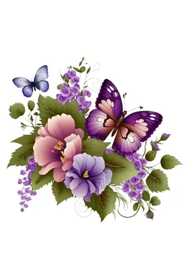 две розовые бабочки на фоне цветов, картина с розовыми бабочками, бабочка,  розовый фон картинки и Фото для бесплатной загрузки