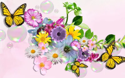 рисунок бабочек и цветов. иллюстрация вектора. иллюстрации насчитывающей  малыши - 228243143