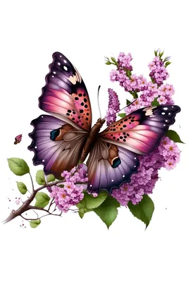 Butterflies and flowers. Бабочки и цветы. PNG. в 2023 г | Бабочки, Цветы,  Рисование