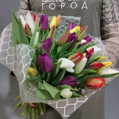 Букет цветов тюльпаны, 15шт - купить с доставкой в Самаре в Перекрёстке