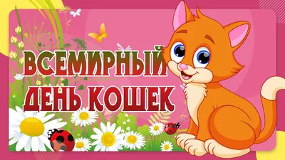 Открытки день кошек с международным днем кошек...