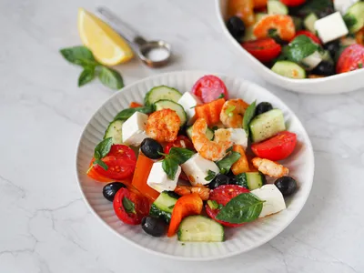 Греческий салат: рецепт с креветками пошаговый с фото | Меню недели