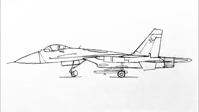 Как нарисовать самолёт истребитель в Су-27, карандашом | How to draw a Su  27 fighter plane, part 1 - YouTube
