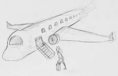 Рисунки карандашом для срисовки самолеты - 47 фото