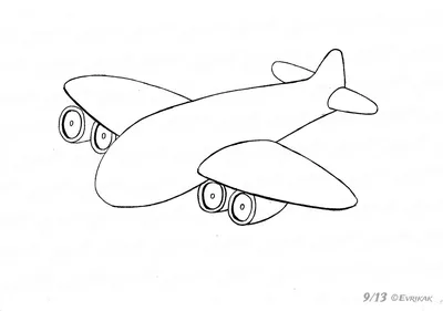 Рисунок самолет легкий карандашом - 76 фото