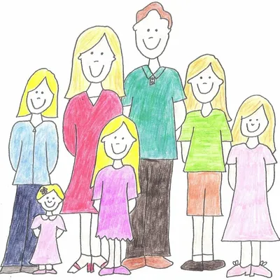Родители и дети рисунок карандашом - 83 фото