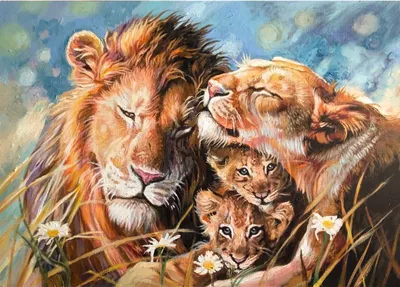 Картинки семья львов - 77 фото