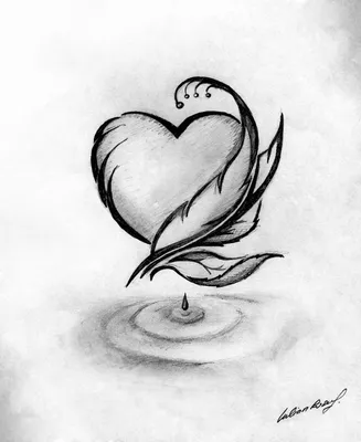 Рисунки сердца для срисовки (100 фото)
