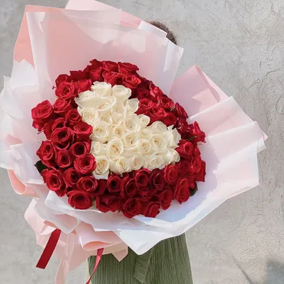 Букет-сердце из 55 красных роз купить за 11 990 руб. с круглосуточной  доставкой | Мосцветторгком