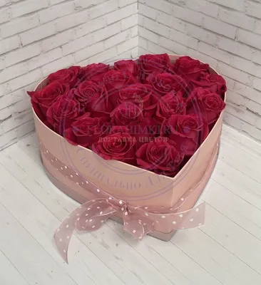 Сердце из роз, большая коробка