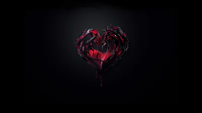 Сердце на чёрном фоне.мигает, 4k…» — создано в Шедевруме