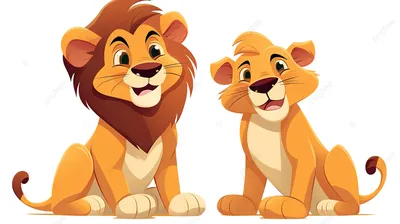 мультфильм животных львы Симба и Сириус Кинг клипарт, картинка льва  мультфильм фон картинки и Фото для бесплатной загрузки