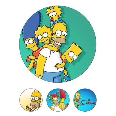 Картинка для торта \"Симпсоны (the Simpsons)\" - PT100974 печать на сахарной  пищевой бумаге