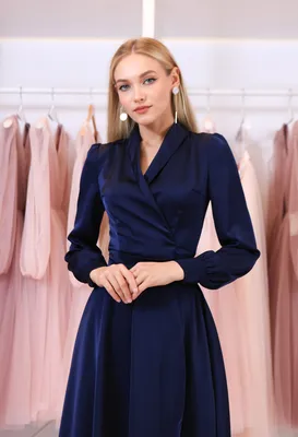 Синее платье с разрезом спереди 81217 за 408 грн: купить из коллекции  Fondness - issaplus.com