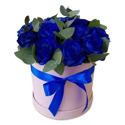 Синие розы в коробке. | ФлориНель
