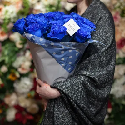 Букет из 15 синих роз Blue - Сантини - Магазин Цветов Santini