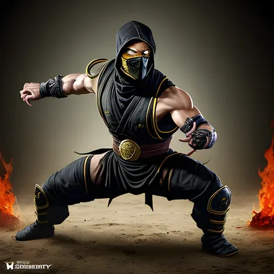 Download Mortal Kombat Scorpion Transparent Background HQ PNG Image |  FreePNGImg