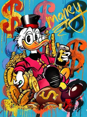 Картинки donald duck, арт, скрудж макдак, scrooge mcduck, утиные истории,  дисней, рубин, дядюшка скрудж - обои 1920x1080, картинка №381901