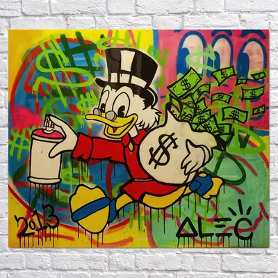 Плакат \"Скрудж Макдак с мешком денег, Alec Monopoly\", 50×60см  (ID#1654486366), цена: 190 ₴, купить на Prom.ua