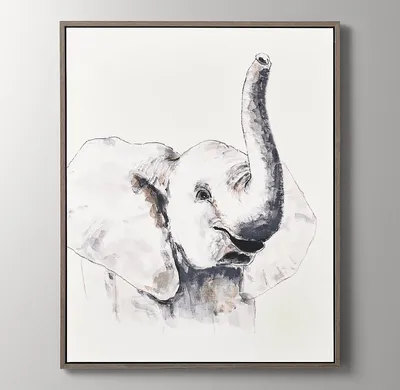 Постер без рамы серый Face Elefant \"Лицо Слона\" - купить за 21390 руб в  интернет-магазине DG-Home