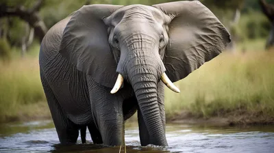 слон идет по высокой траве, покажи мне фото слона фон картинки и Фото для  бесплатной загрузки