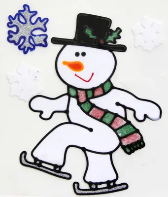 Купить Рождественский милый снеговик, наклейка на окно, наклейки на стены  комнаты, рождественские украшения для дома, новогодний декор | Joom