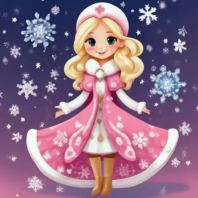 Снегурочка мультяшная милая добрая …» — создано в Шедевруме