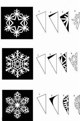 Как вырезать снежинки из бумаги? Поэтапные схемы снежинок | Снежинки,  Поделки, Бумажные снежинки