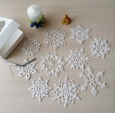 готовая снежинка и схема рисунка для ее вырезания, вариант 4 |  Рождественские бумажные игрушки, Поделки, Бумажные снежинки