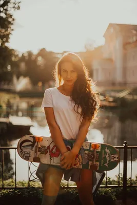 Фотосессия со скейтом | Фотосессия, Девушка на скейтборде, Скейт девушка