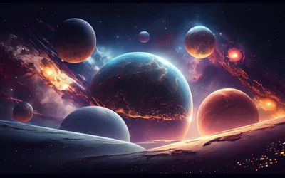 планеты Солнечной системы, разные размеры планет, реальная картина планет в  космосе фон картинки и Фото для бесплатной загрузки