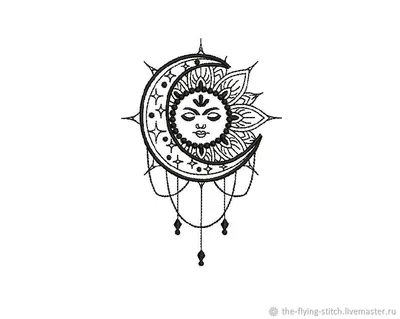 Мистический рисунок: стилизованное солнце и луна с человеческим лицом, днем  и ночью Иллюстрация вектора - иллюстрации насчитывающей космофизики,  готско: 158821294