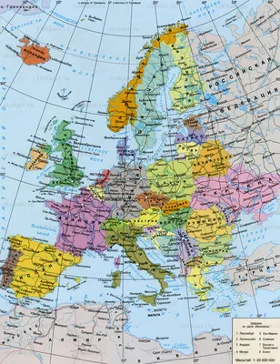 Политическая карта Европы с цветами и границами для каждой страны и именами  в английском Иллюстрация вектора - иллюстрации насчитывающей армении,  карта: 92560532