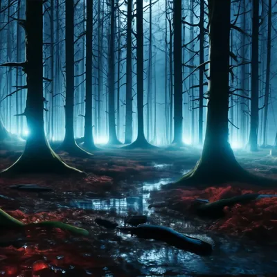 Страшный лес ночью - 75 фото