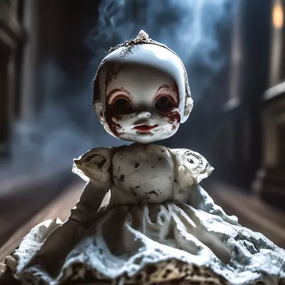 Страшная забавная кукла - Темный зловещий постер